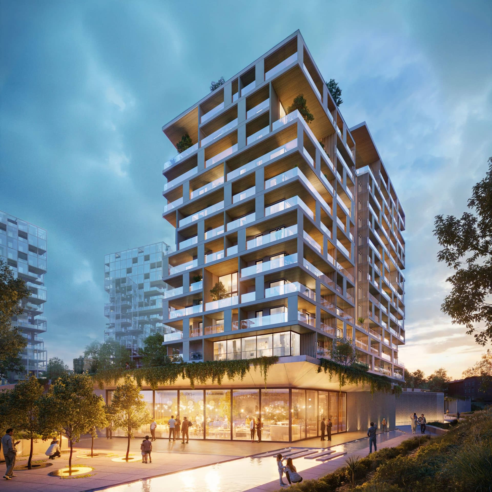 Wizualizacja inwestycji Katowice Centrum w kontekście miejskim